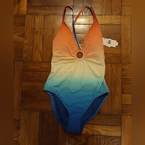 NWT Bleu Rod Beattie Blue Ombre 1 pc swimsuit size 10